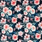 Preview: French Terry ♥ Arvid | Blumen marineblau